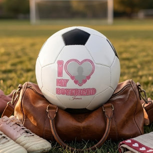 Bola De Futebol Personalizado Eu Amo Meu Namorado - Adicionar Foto