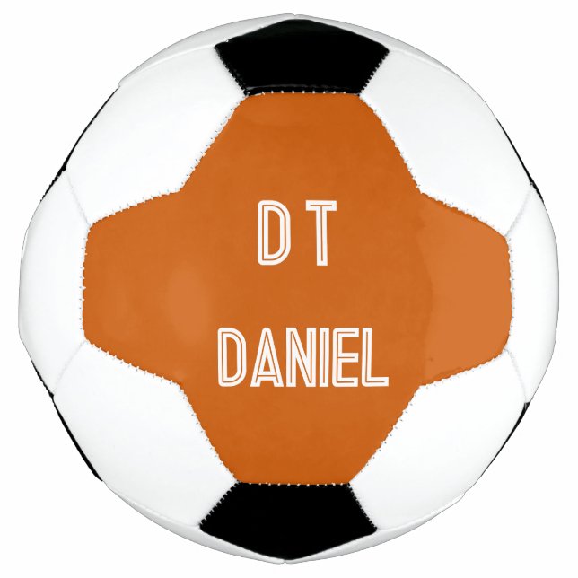 Bola De Futebol Personalizado - futebol laranja queimado (Frente)