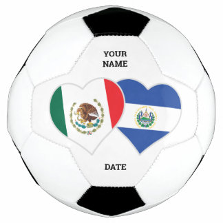 Bola De Futebol Personalizar Corações da Bandeira Salvadoriana Mex