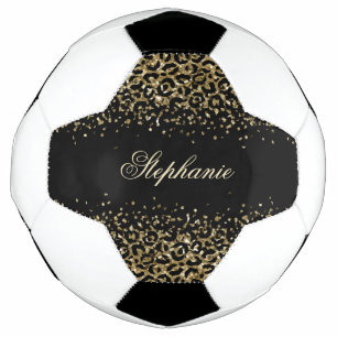 Bola De Futebol Personalizar Meninas Glitter Impressoras Leopardo 