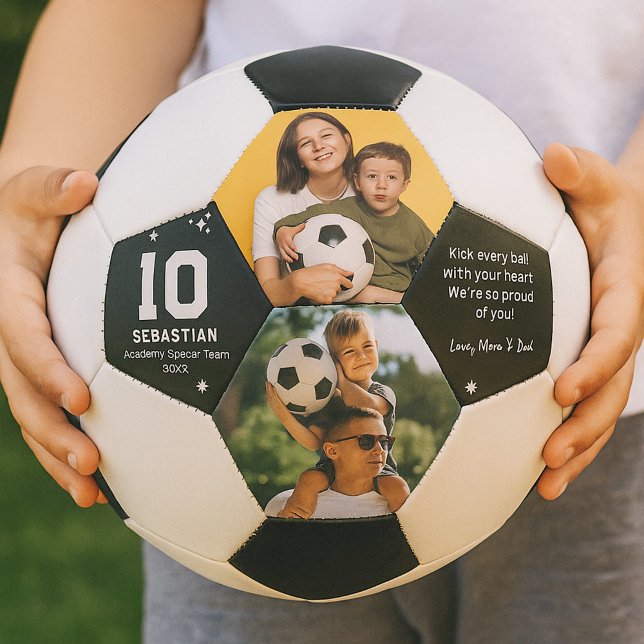 Bola De Futebol Personalized Kids Soccer Photo and Custom Message (Criador carregado)
