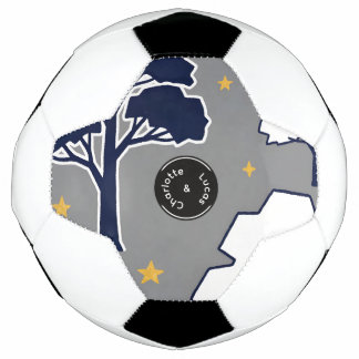 Bola De Futebol Personalized Modern Woodland Tree and Star