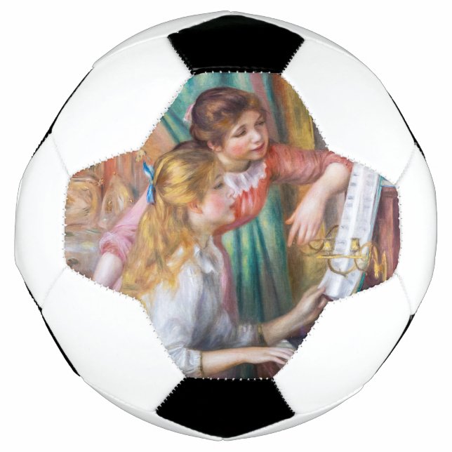 Bola De Futebol Pierre Auguste Renoir - Jovens Meninas no Piano (Frente)