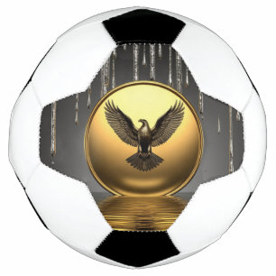 Bola De Futebol Pingente de Águia Dourada Gotejando Metal Líquido