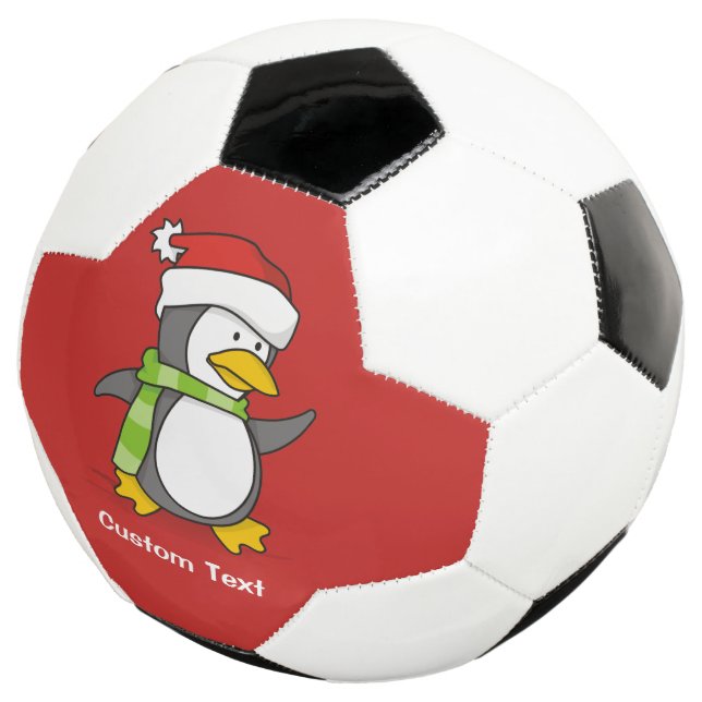 Bola De Futebol Pinguim de Natal andando na neve (Três quartos)