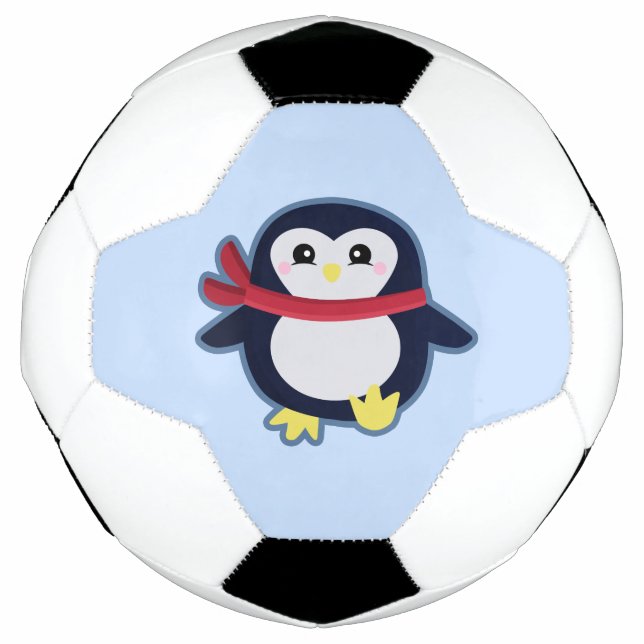 Bola De Futebol Pinguim Kawaii (Frente)