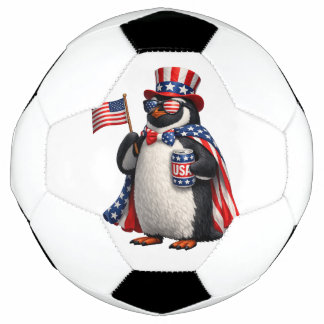 Bola De Futebol Pinguim Patriótico Fantasia de Bandeira Americana