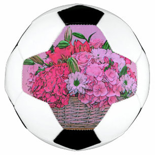 Bola De Futebol Pintura na cesta das flores