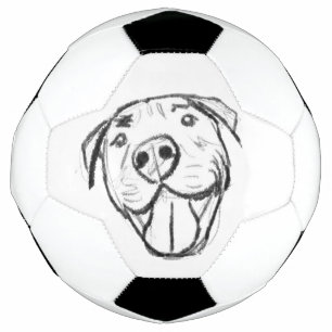 Bola De Futebol pitbull desenhando simples cão amante branco pret