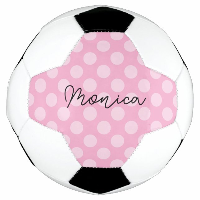 Bola De Futebol Ponto Rosa Personalizado (Frente)