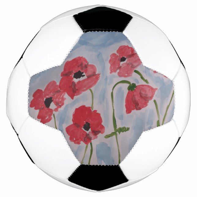 Bola De Futebol Poppies Vermelhos Selvagens (Frente)