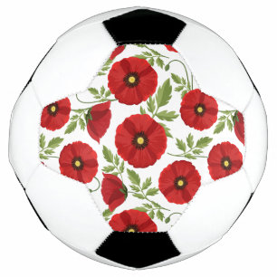 Bola De Futebol Poppy alegre Flores de Verão