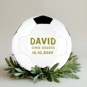 Bola De Futebol Porta-anel Personalizado Nome Data do Casamento Le
