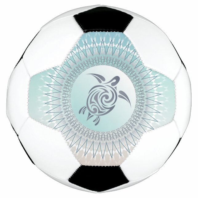 Bola De Futebol Praia Estilo Tartaruga e Mandala (Frente)