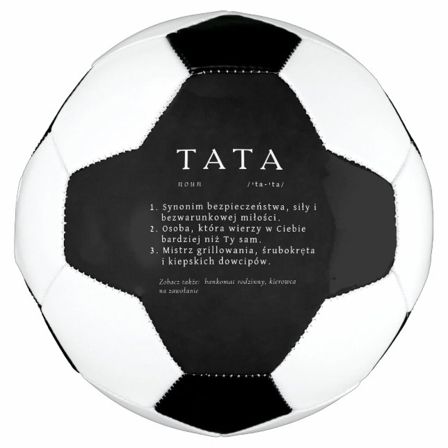 Bola De Futebol Presente do Pai polonês - TATA Definição Preto (Frente)