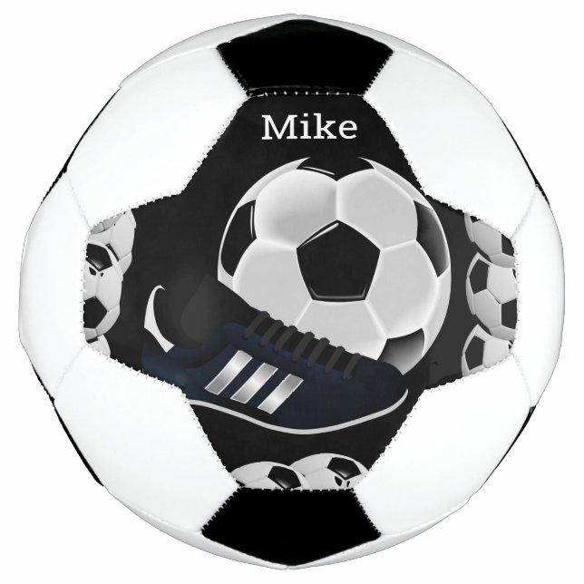 Bola de Futebol Preta e Branca (Frente)