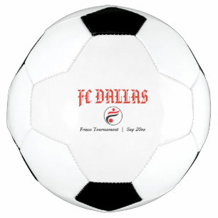 Bola de Futebol Preta Vermelha Clássica com Nome P