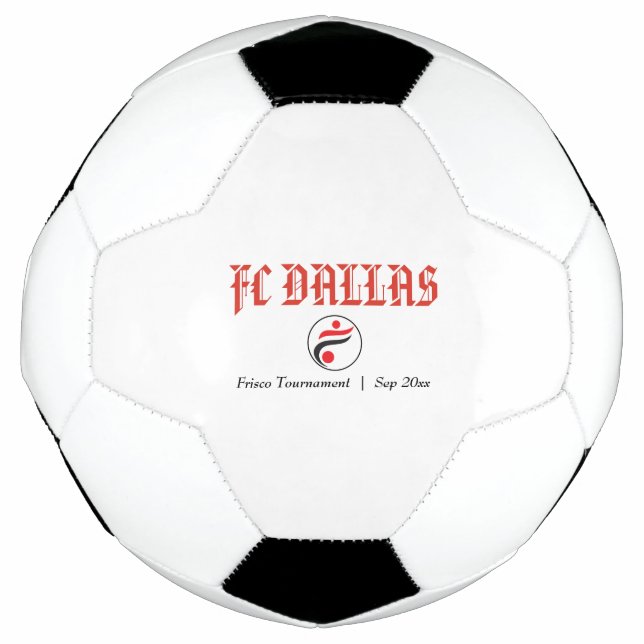 Bola de Futebol Preta Vermelha Clássica com Nome P (Frente)