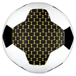 Bola De Futebol Preto Sólido com Estilo de Marca Dourada Metálica