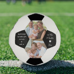 Bola De Futebol Primeiro Dia de os pais como Papa 2 Foto Personali<br><div class="desc">Bola de futebol personalizada do primeiro Dia de os pais para o papa - para um primeiro ou subsequente neto nomeado. Ou, você pode personalizar para qualquer um e qualquer ocasião! O modelo está configurado para você adicionar 2 fotos e o texto é totalmente editável. Atualmente se lê "feliz primeiro...</div>