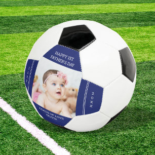 Bola De Futebol Primeiro Dia dos Pais Único Novo Pai Bebê Foto Azu