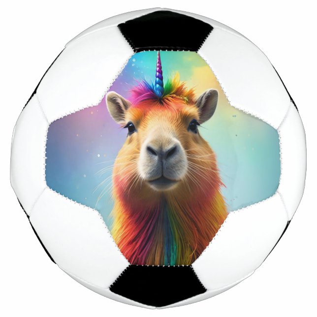 Bola De Futebol Prismhorn: O Rainbow Capybaraicorn, (Frente)
