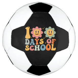 Bola De Futebol Professor Crianças Retro Groovy 100 Dias de Escola