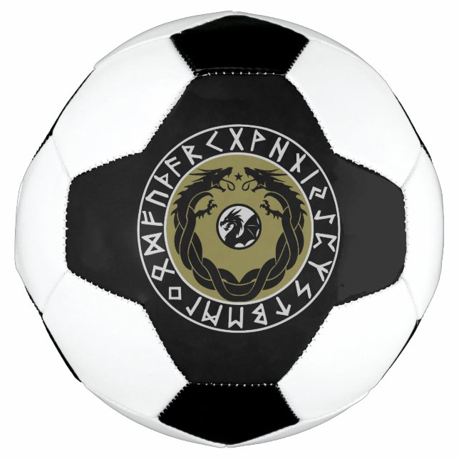 Bola De Futebol Proteção de Rune Viking Dragão (Frente)