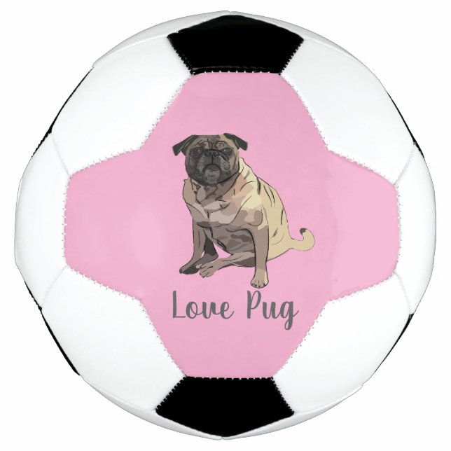 Bola De Futebol Pug Amor (Frente)