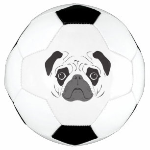 Bola De Futebol Pug Face Silhout