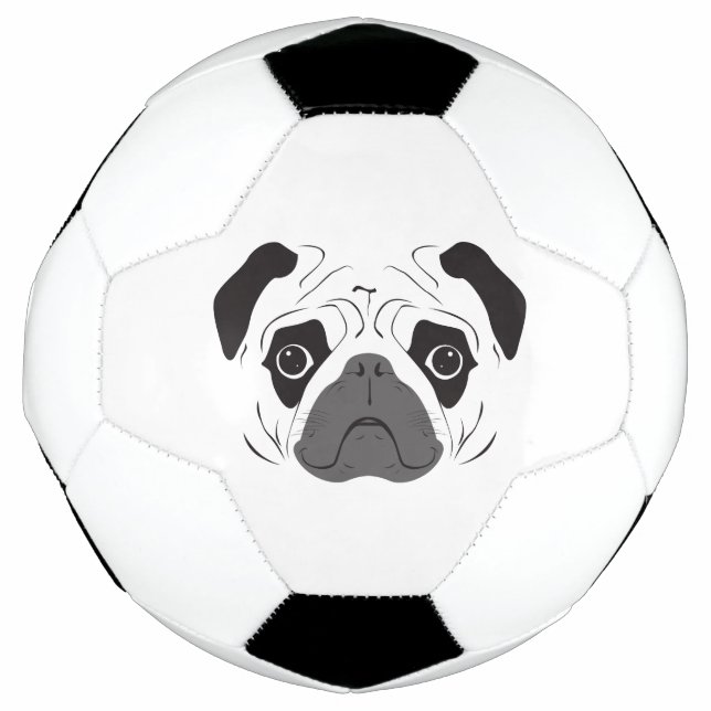 Bola De Futebol Pug Face Silhout (Frente)