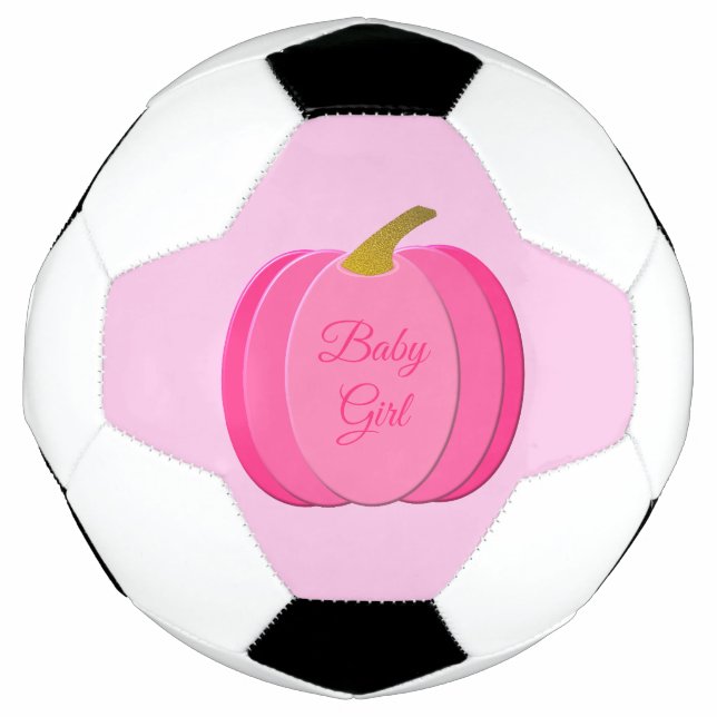 Bola De Futebol Pumpkin bonito de Menina Rosa (Frente)