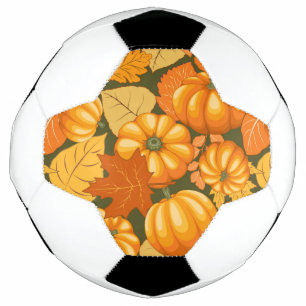 Bola De Futebol Pumpkins Patterno do Halloween em Fall Season