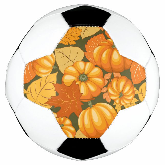 Bola De Futebol Pumpkins Patterno do Halloween em Fall Season (Frente)