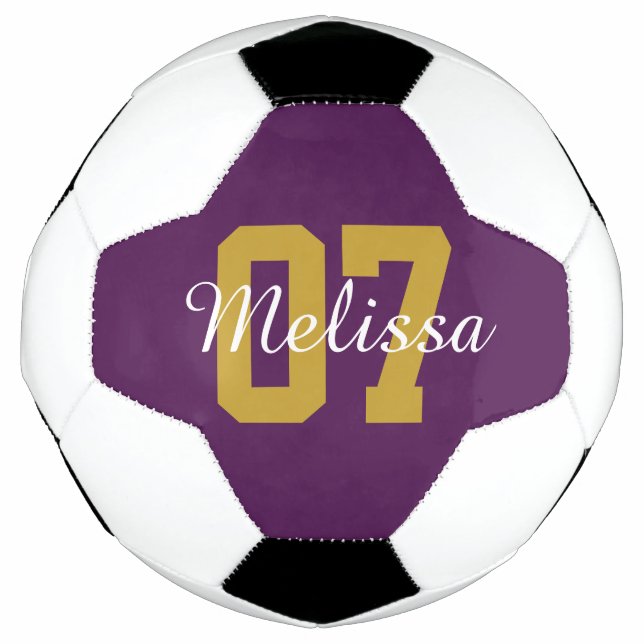 Bola de Futebol Púrpura e Custa Personalizada (Frente)