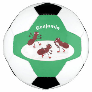 Bola De Futebol Quadrinhos de gelo de formigas vermelhas felizes