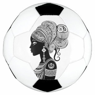 Bola De Futebol Rapariga africana Retrato Tribal Tatuagem