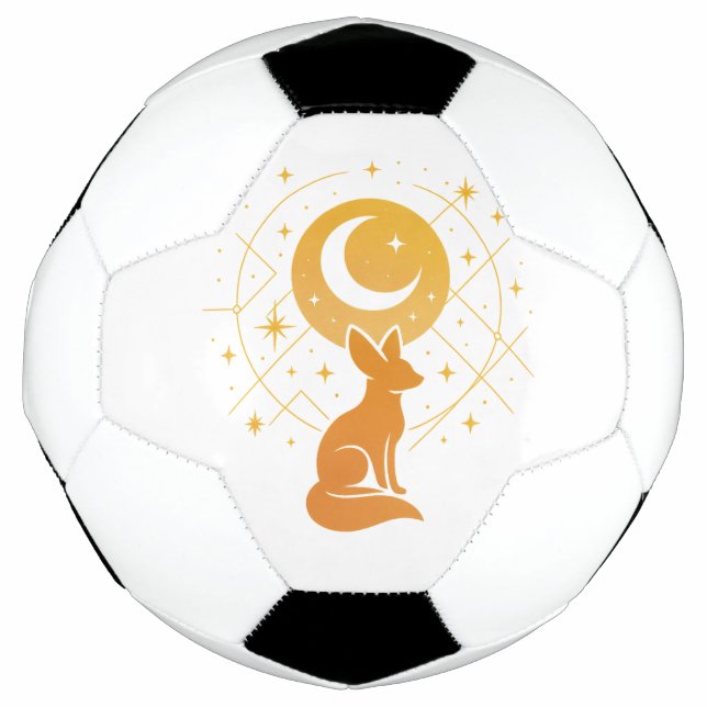 Bola De Futebol Raposa do Deserto Celestial - Lua e Estrelas Cósmi (Frente)