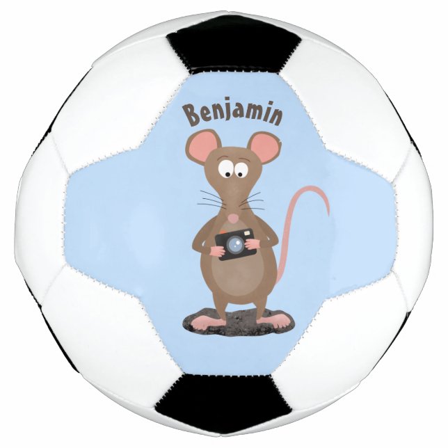 Bola De Futebol Rato engraçado com ilustração de desenho animado c (Frente)