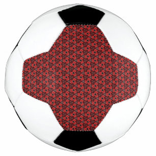 Bola de Futebol Red and Black Floral