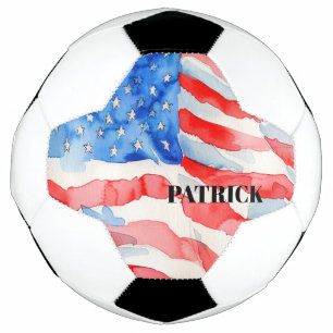 Bola De Futebol Red Flag Americano White Blue Personal