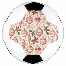 Bola De Futebol Red Toile Chinoiserie Christmas Ornaments