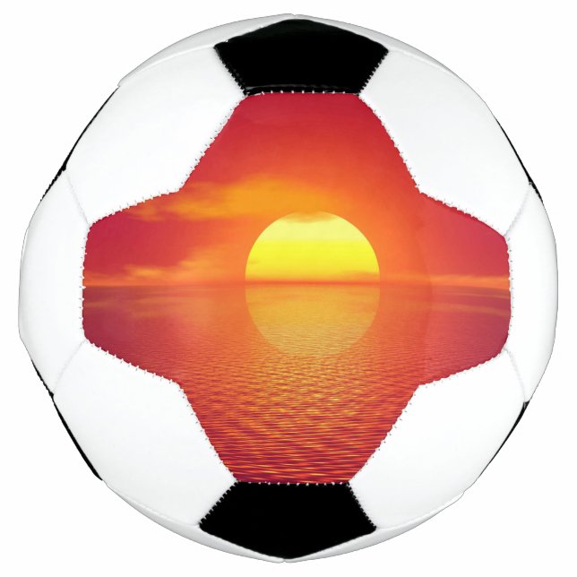 Bola De Futebol Regulação do Sol sobre o Oceano Calmo Laranja (Frente)