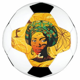 Bola De Futebol Retrato de Mulher Africana com Sunset