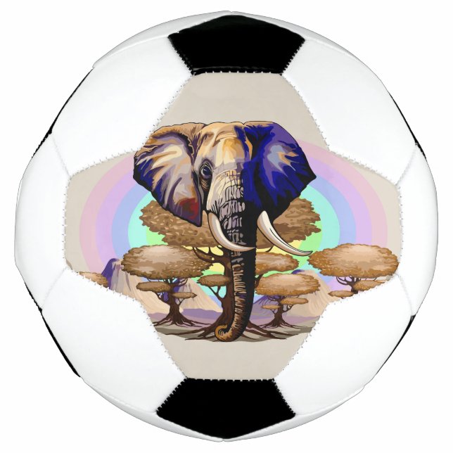 Bola De Futebol Retrato Surreal do Elefante Africano (Frente)
