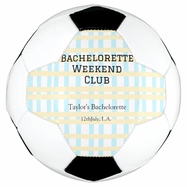 BOLA DE FUTEBOL RETRO BACHELORETTE FIM DE SEMANA CLUBE AZUL AMAREL (Frente)