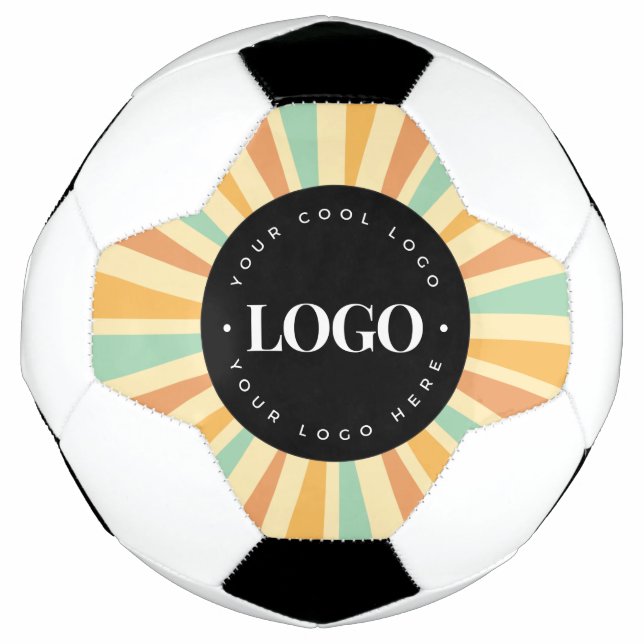 Bola De Futebol Retro Hippie Sunshine Sun Logotipo Comercial Groov (Frente)