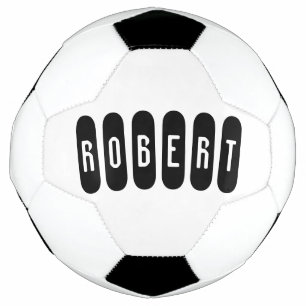 Bola De Futebol Robert Mens Name Em Preto E Branco,