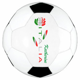 Bola De Futebol Rosa Bandeira Italiana com Itália Personalizada