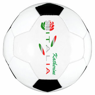 Bola De Futebol Rosa Bandiera Italiana con Italia Personalizada